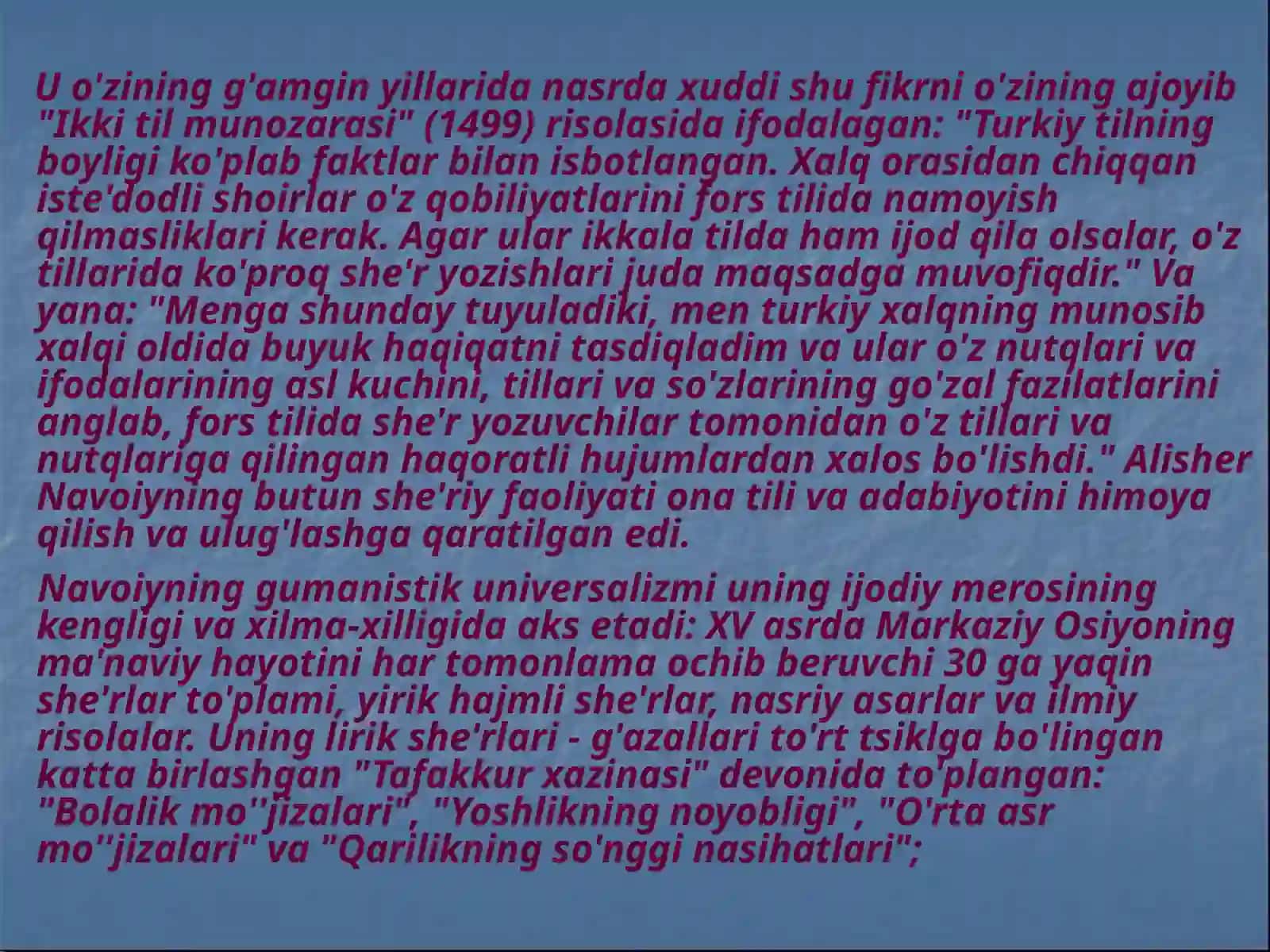 Alisher Navoiy –Sharqning buyuk shoiri 4