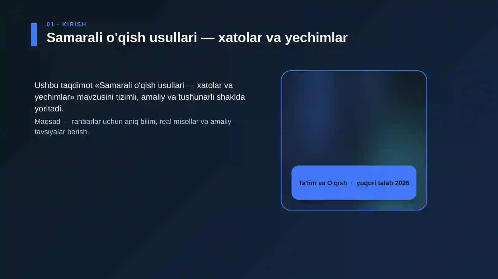 Samarali o'qish usullari — xatolar va yechimlar 4