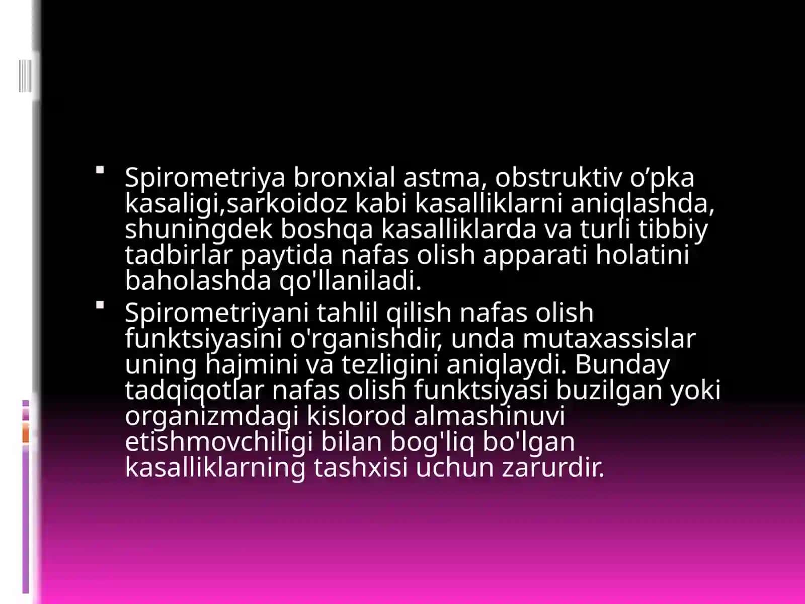 Spirometriya o’lchash usui haqida 4