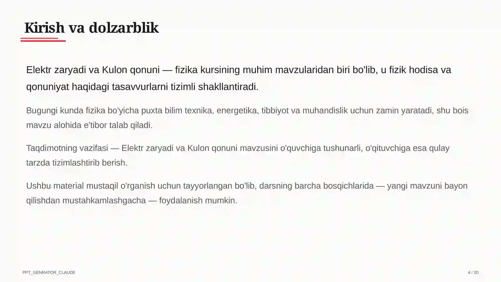 Elektr zaryadi va Kulon qonuni (8-sinf) 4