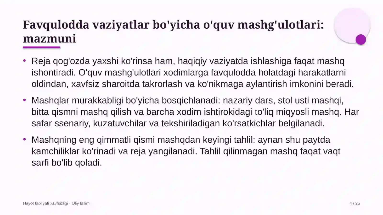 matbuot xizmatlarida favqulodda vaziyatlar bo'yicha o'quv mashg'ulotlari o'tkazish 3397 4