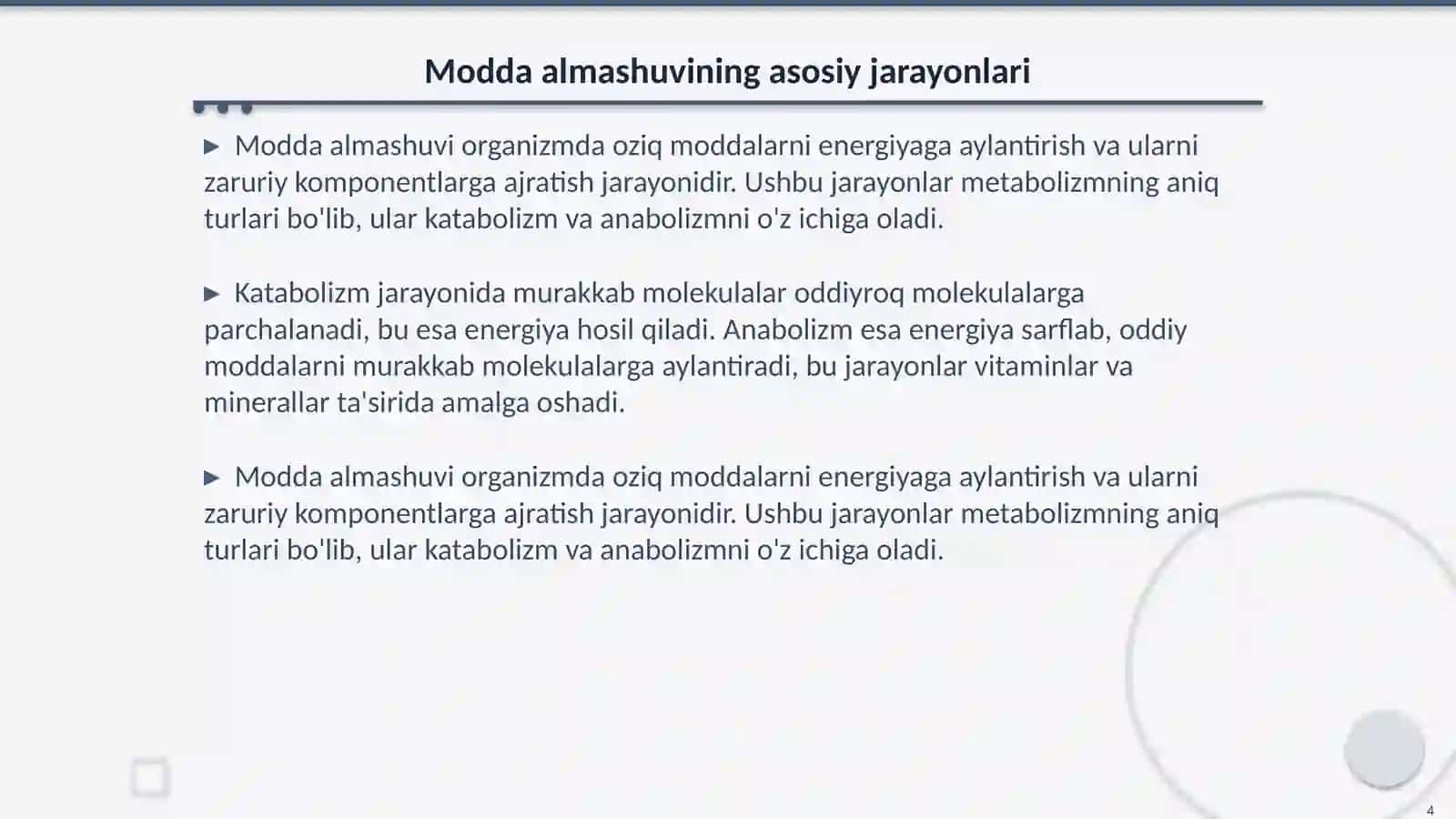 Modda almashuvining buzilishi 4