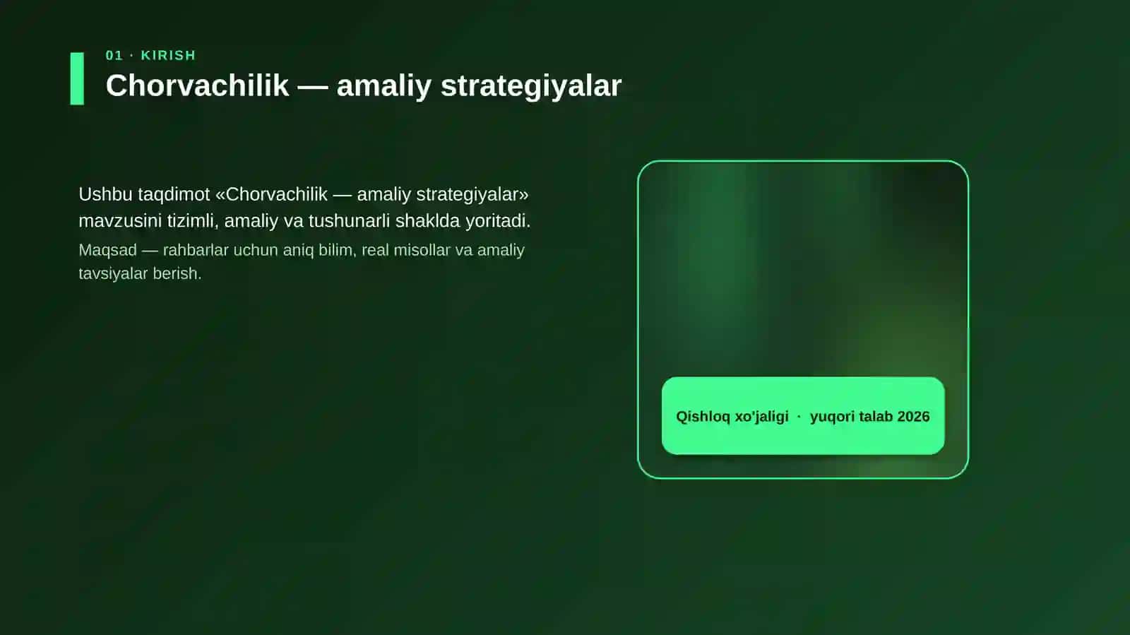 Chorvachilik — amaliy strategiyalar 4