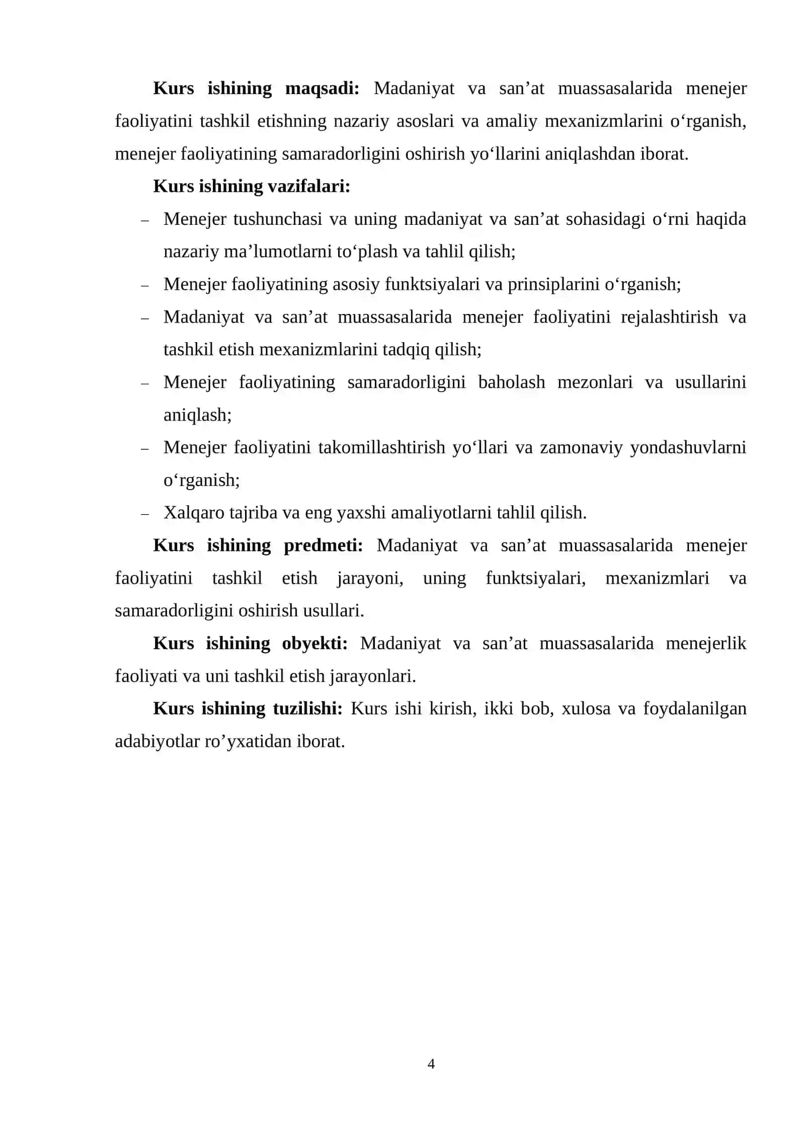 Menejer faoliyatini tashkil etish 4
