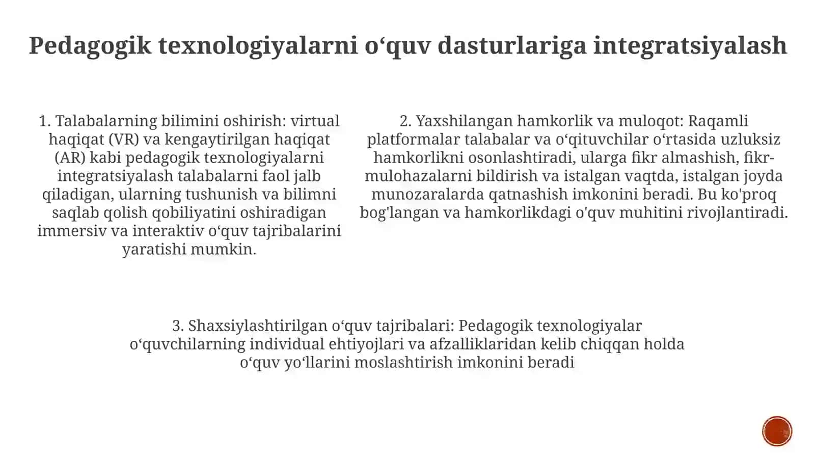 Tógarak Mashg'Ulotlarida PedagogikTexnologiyalarniQollash 4