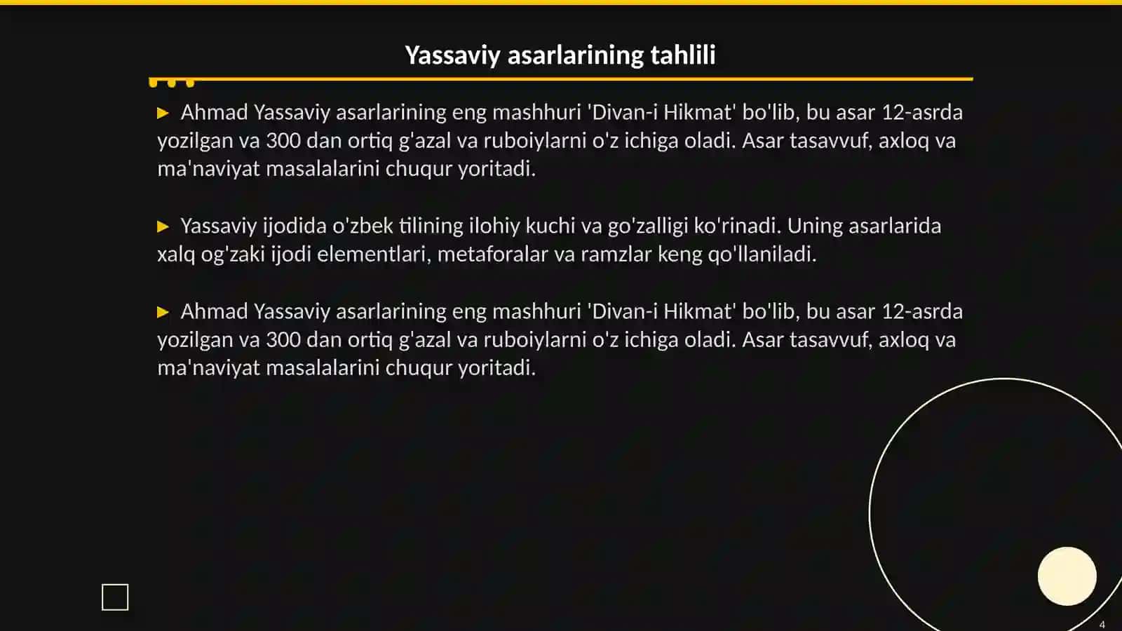 Ahmad Yassaviy ijodiy merosi 4
