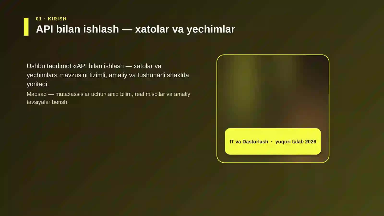 API bilan ishlash — xatolar va yechimlar 4