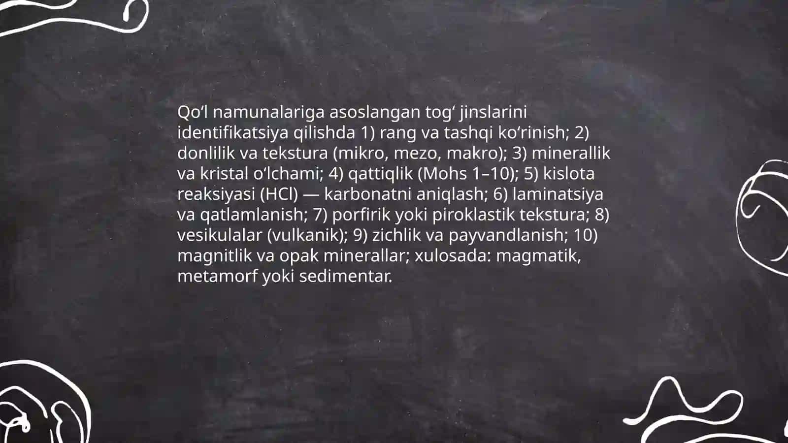 Litalogik togʻ jinslari aniqlash 4