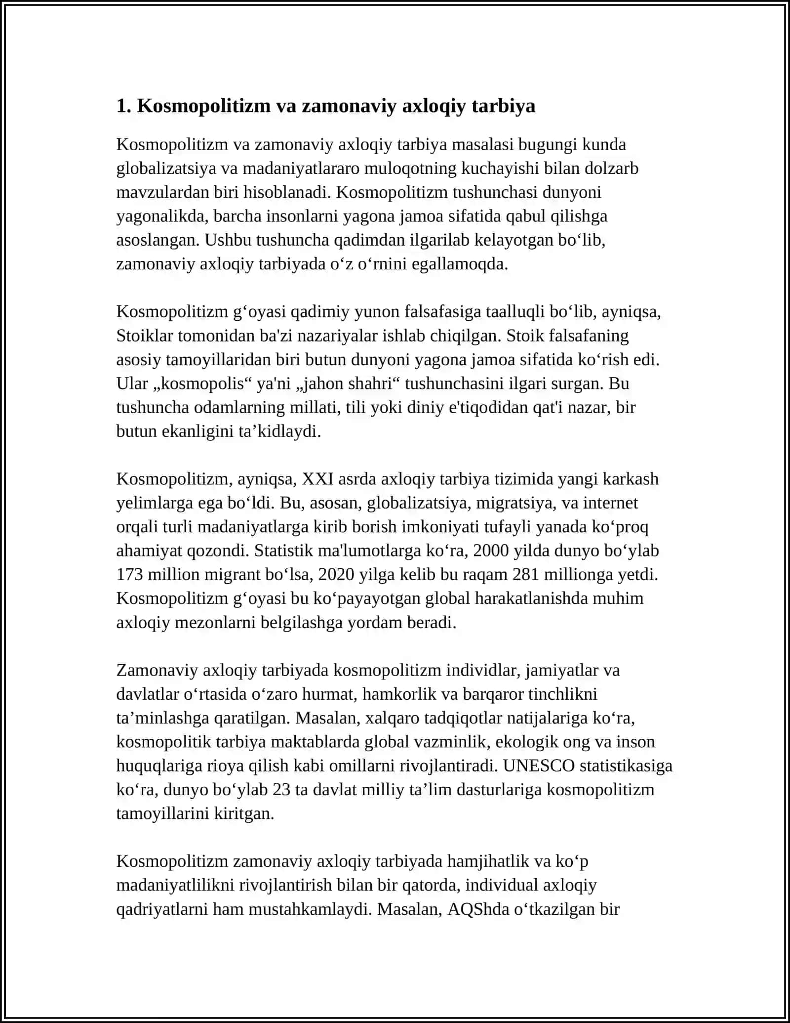 ZAMONAVIY AXLOQIY TARBIYADA KOSMOPOLITIZMGA MOYILLIK 4