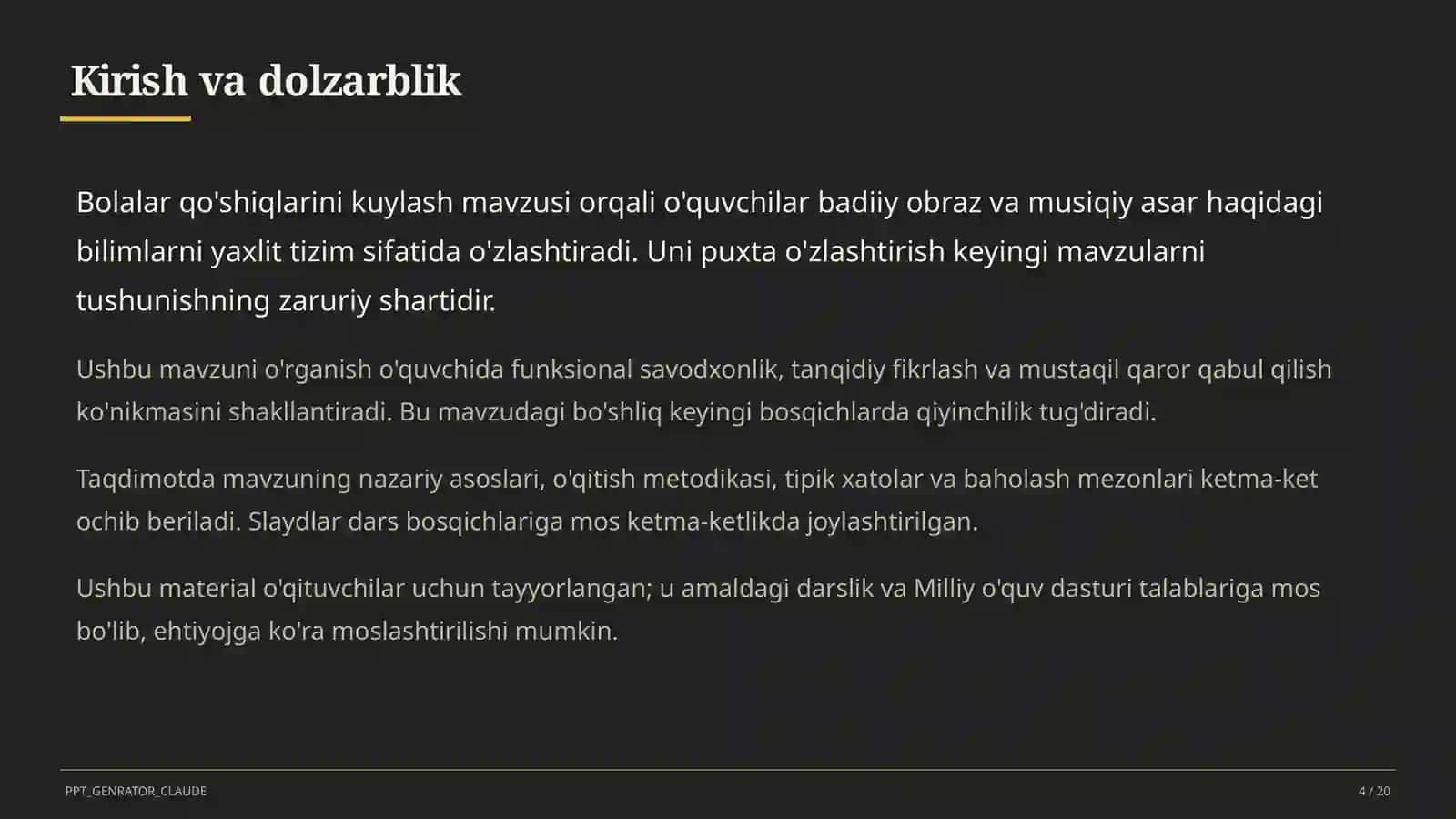 Bolalar qo'shiqlarini kuylash (1-sinf) 4