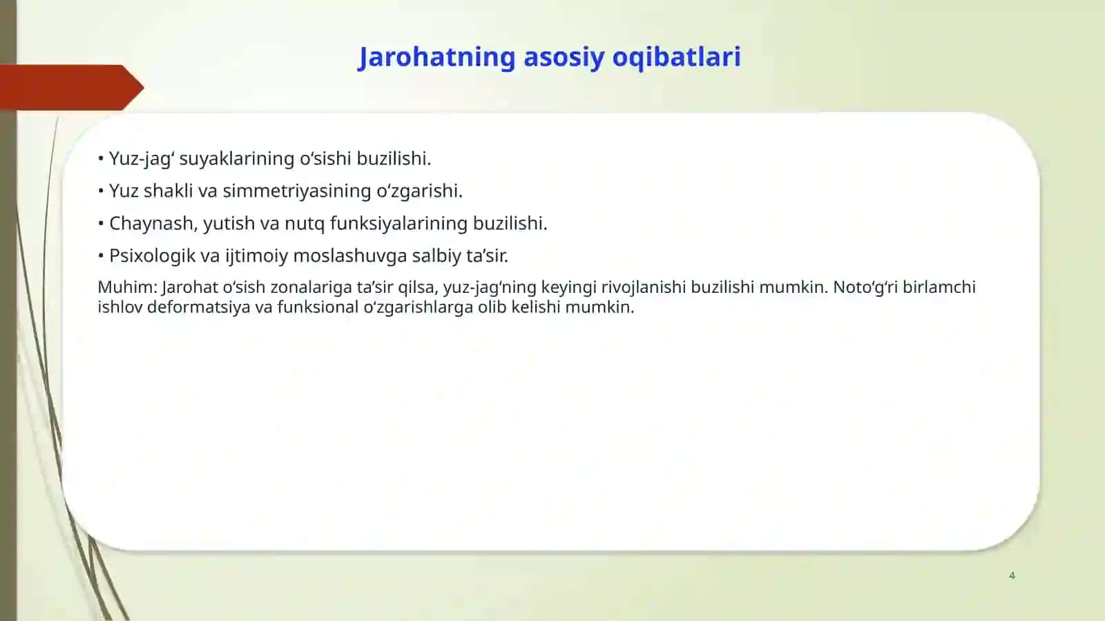 Bolalar yuz-jag‘ to‘qimalari va a’zolari jarohatlari 4