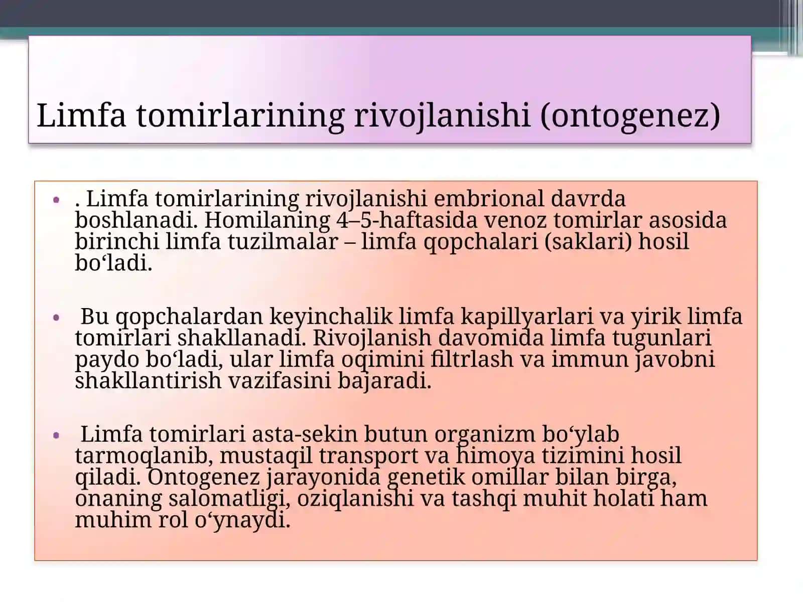 Abdimalikova Jayrona - Limfatomirlarining Taraqqiyoti va Tuzilishi 4