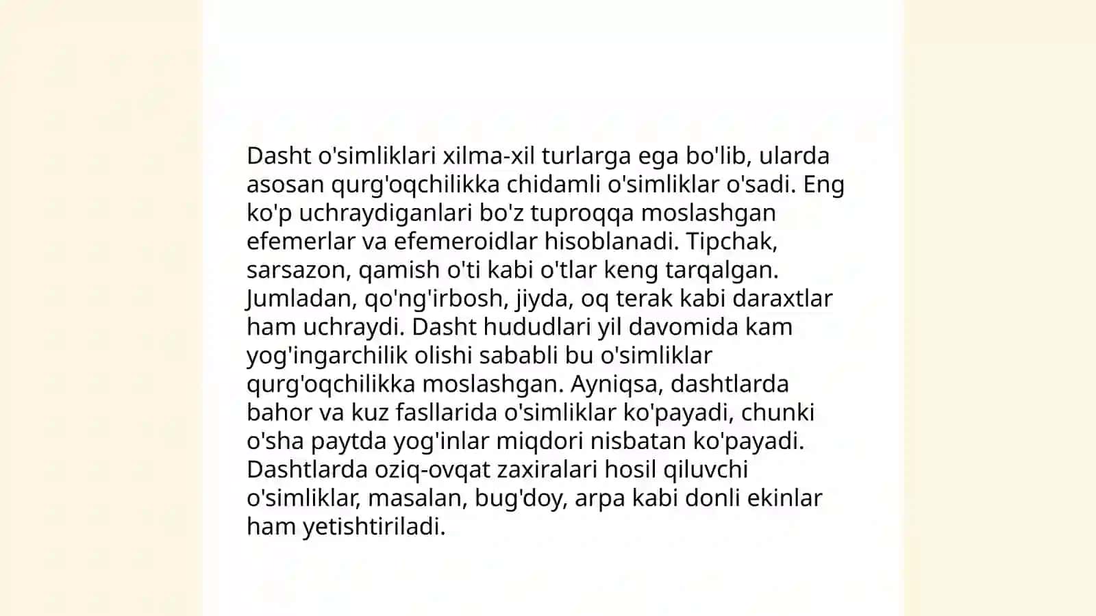 O’zbekistonning tog’, cho’l, dashtlarida o’sadigan o’simliklari 4
