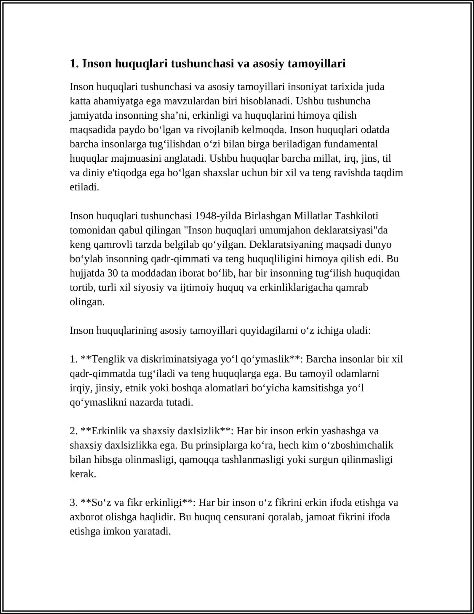 O‘ZBEKISTONDA INSON HUQUQLARI VA ERKINLIKLARI KAFOLATINING YARATILISHI 4