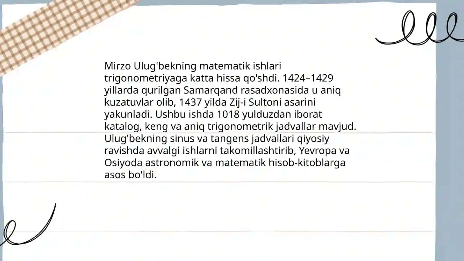 Mirzo Ulug’bekning astronomiyadagi kashfiyotlari va jahon fani sahifalaridagi o’rni 4