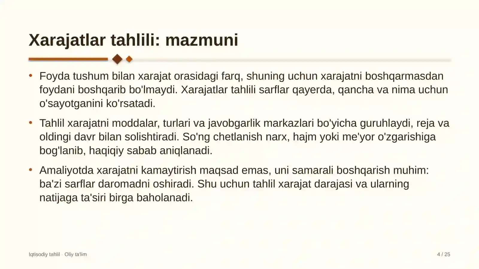 Dorivor o'simliklar yetishtirishda xarajatlar tahlili 4