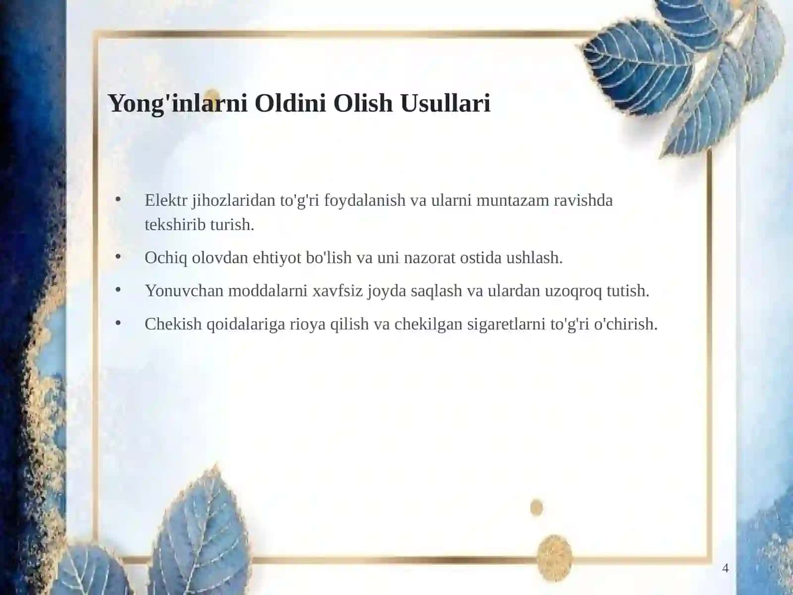 Yong'in havfsizligi asoslari 4