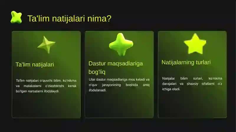 O‘quv Natijalarni Baholash Tamoyillari 4