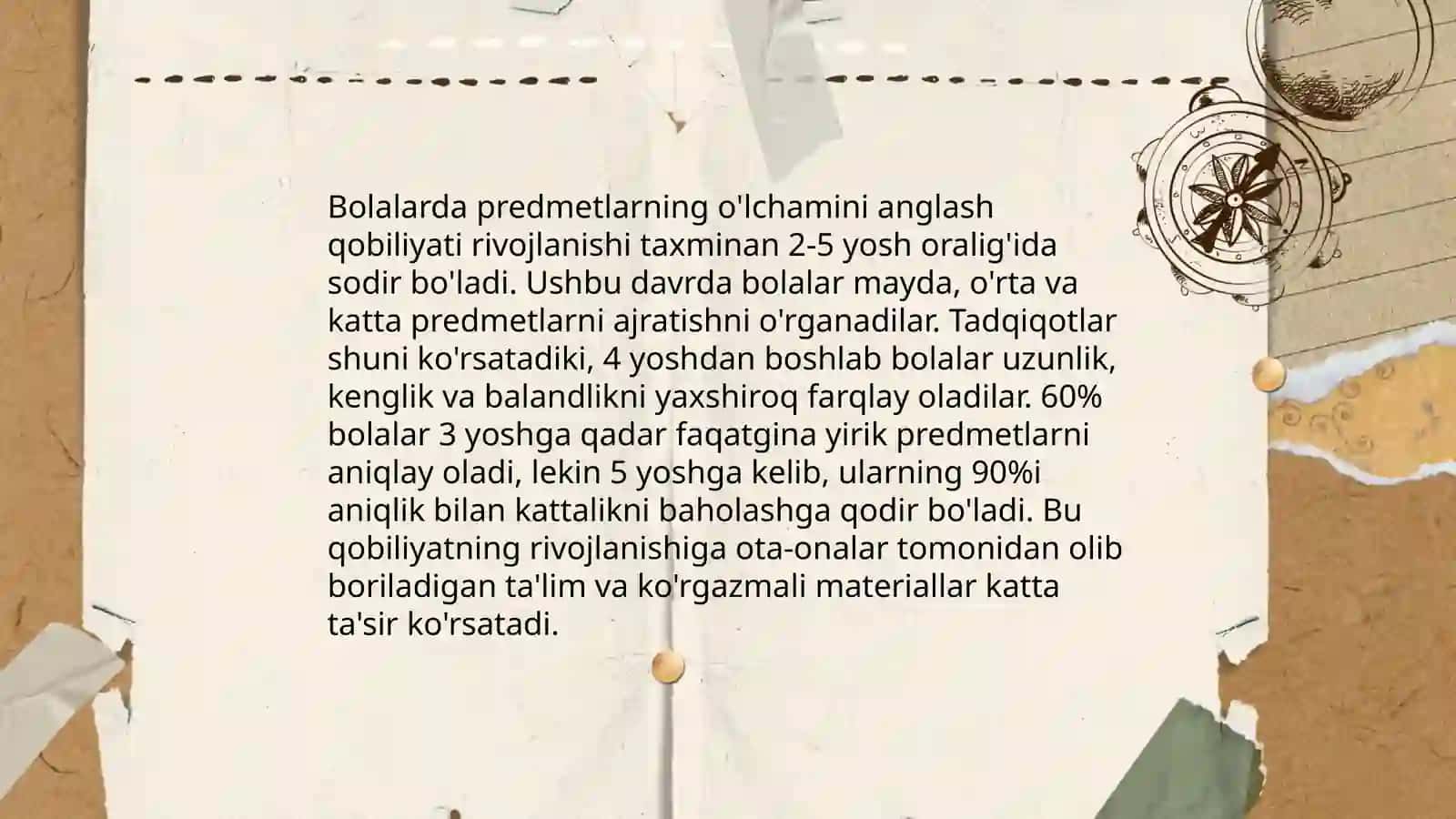 Maktabgacha yoshdagi bolalarda predmetlarning o'lchamini idrok qilishning o'ziga xos xususiyatlari 4