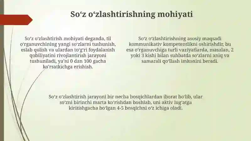 Soʻz oʻzlashtirish 4