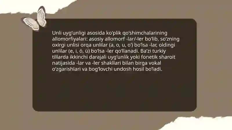 Grammatik koʻplik tushunchasining ifodalanishi.Turkiy tillarda kelishiklar tizimi 4