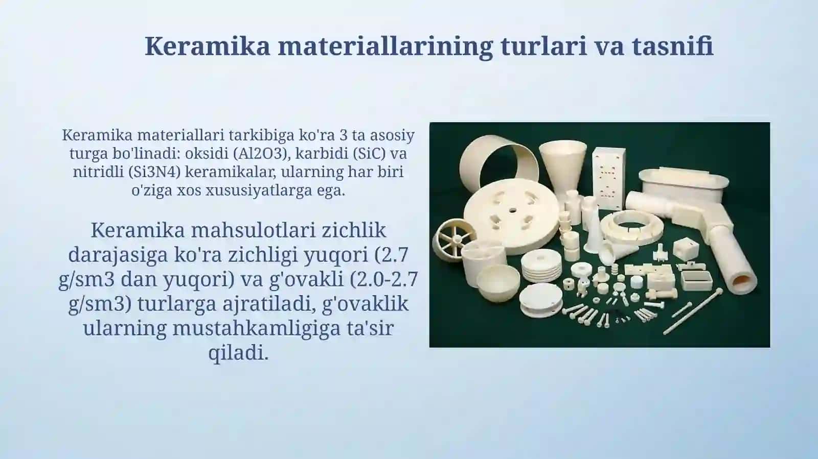 Keramik materiallar ishlab chiqarish texnologiyasi. Olovbardosh materiallar 4