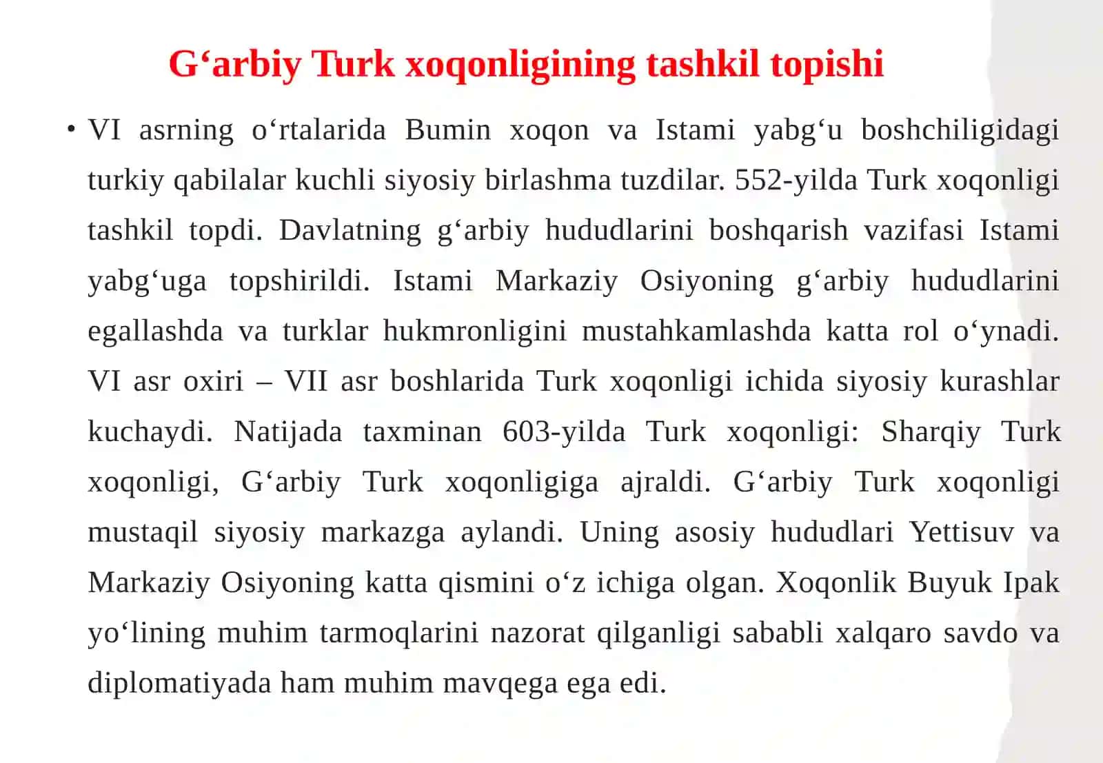 G ‘arbiy Turk xoqonligi: ma’muriy boshqaruv tizimi va mahalliy hokimliklar 4