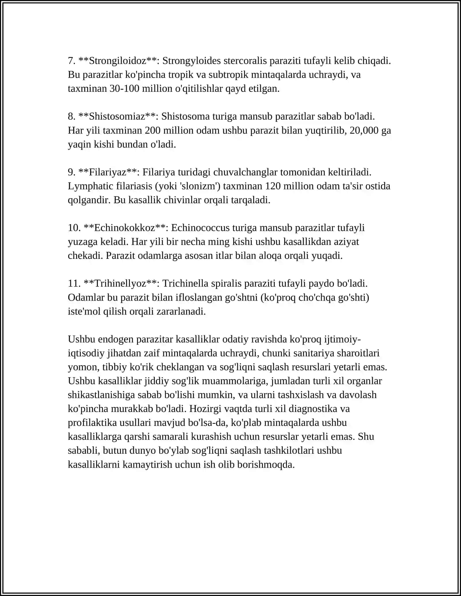 ENDOGEN PARAZITAR KASALLIKLAR 4