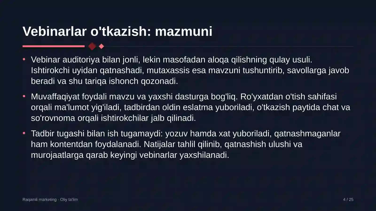 Blokcheyn loyihalarida vebinarlar o'tkazish 4