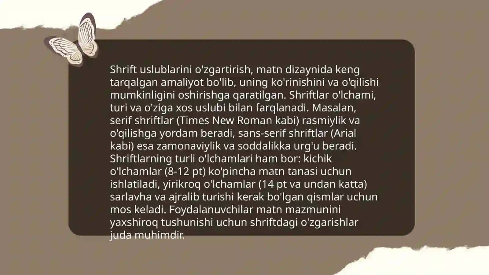 Matn qo'shish va formatlash 4