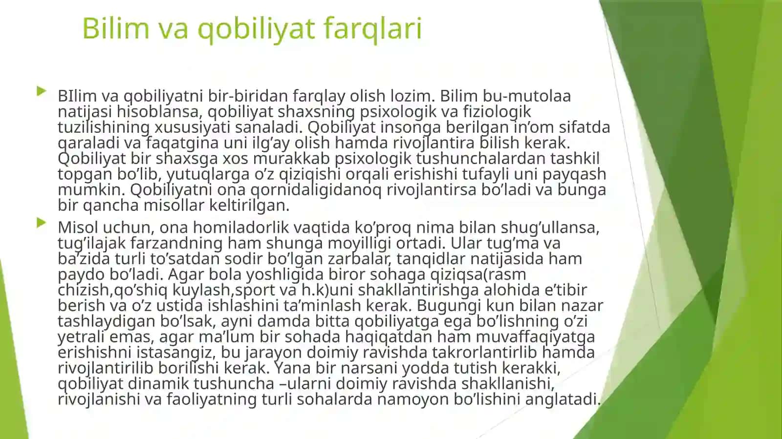 Inson qobiliyatining rivojlanishiga taʼsir etuvchi omillar 4