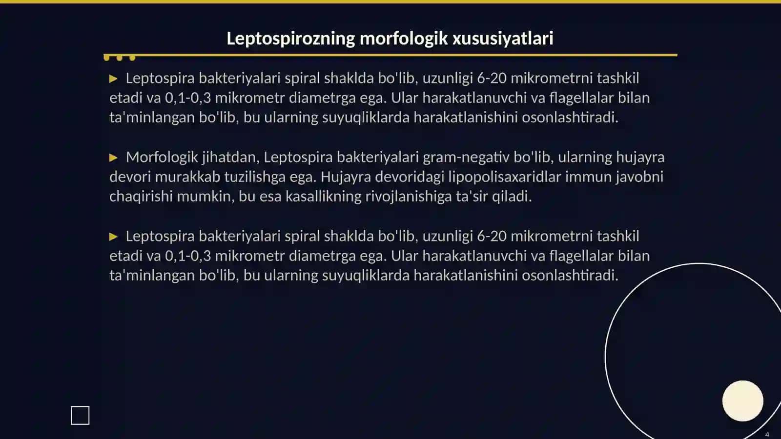 Leptospirozlar morfologiyasi, strukturasi, tarkalganligi, keltirib chikaruvchi kasalliklari, laboratoriya diagnostikasi 4