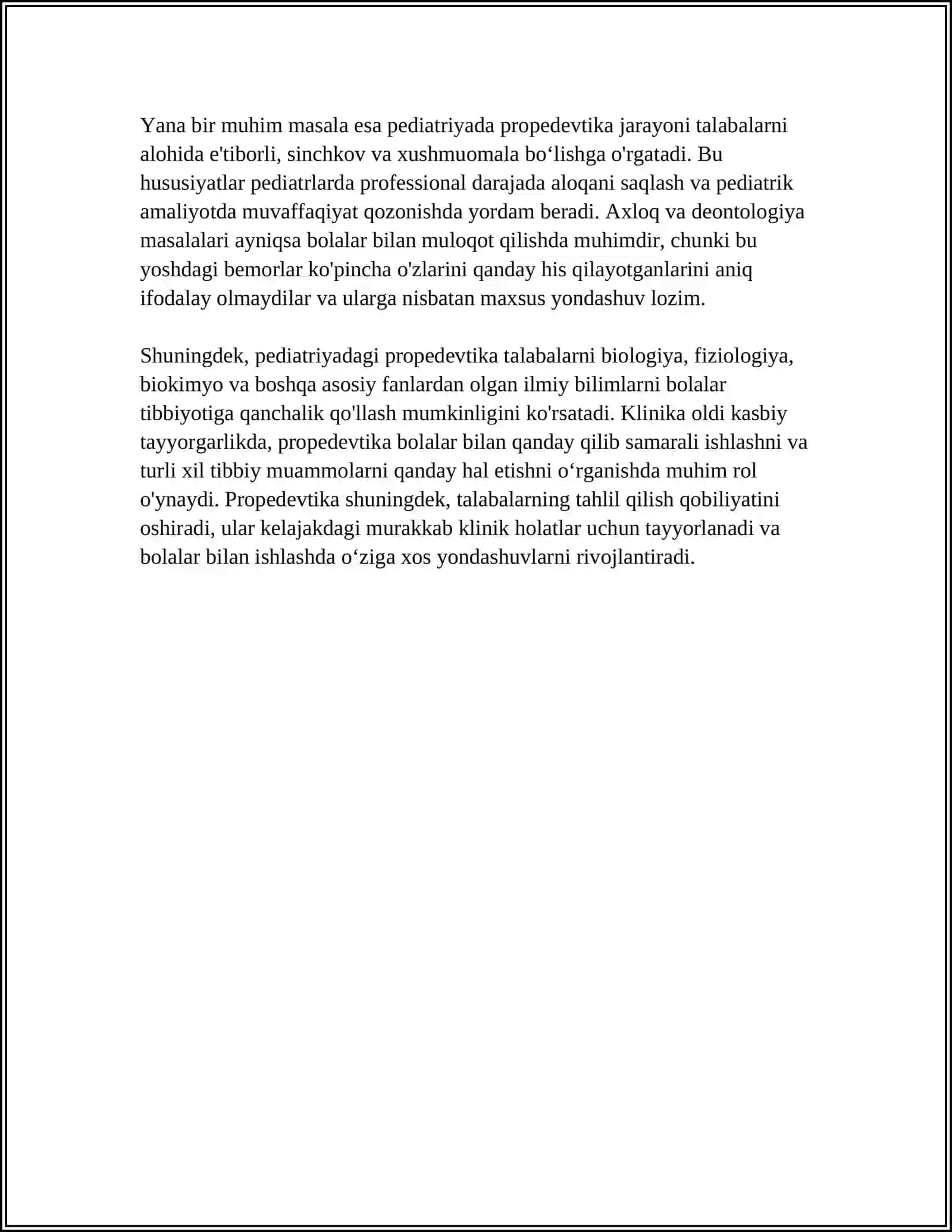 BOLALAR KASALLIKLARI PROPEDEVTIKASI MODULIGA 4