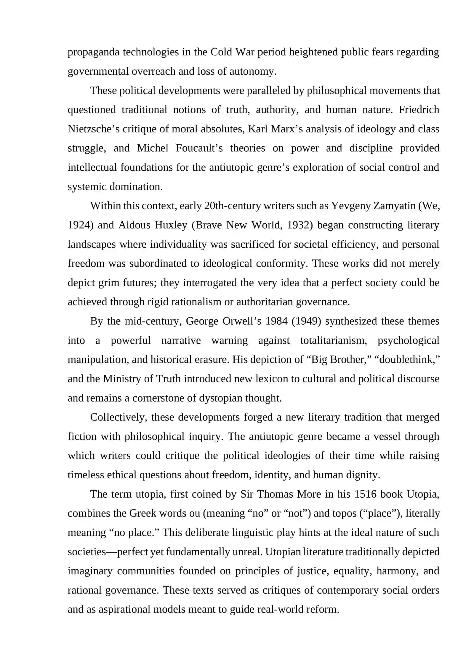 ANTIUTOPIC GENRE IN THE XX CENTURY LITERATURE 4