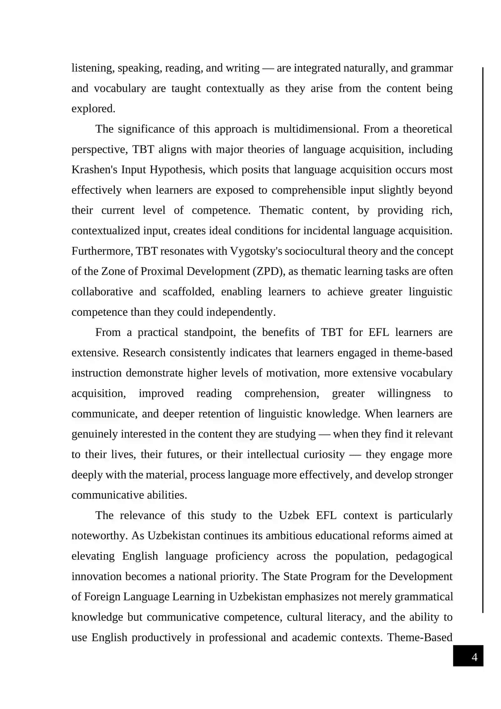 Theme-Based Teaching in EFL Classroom 4