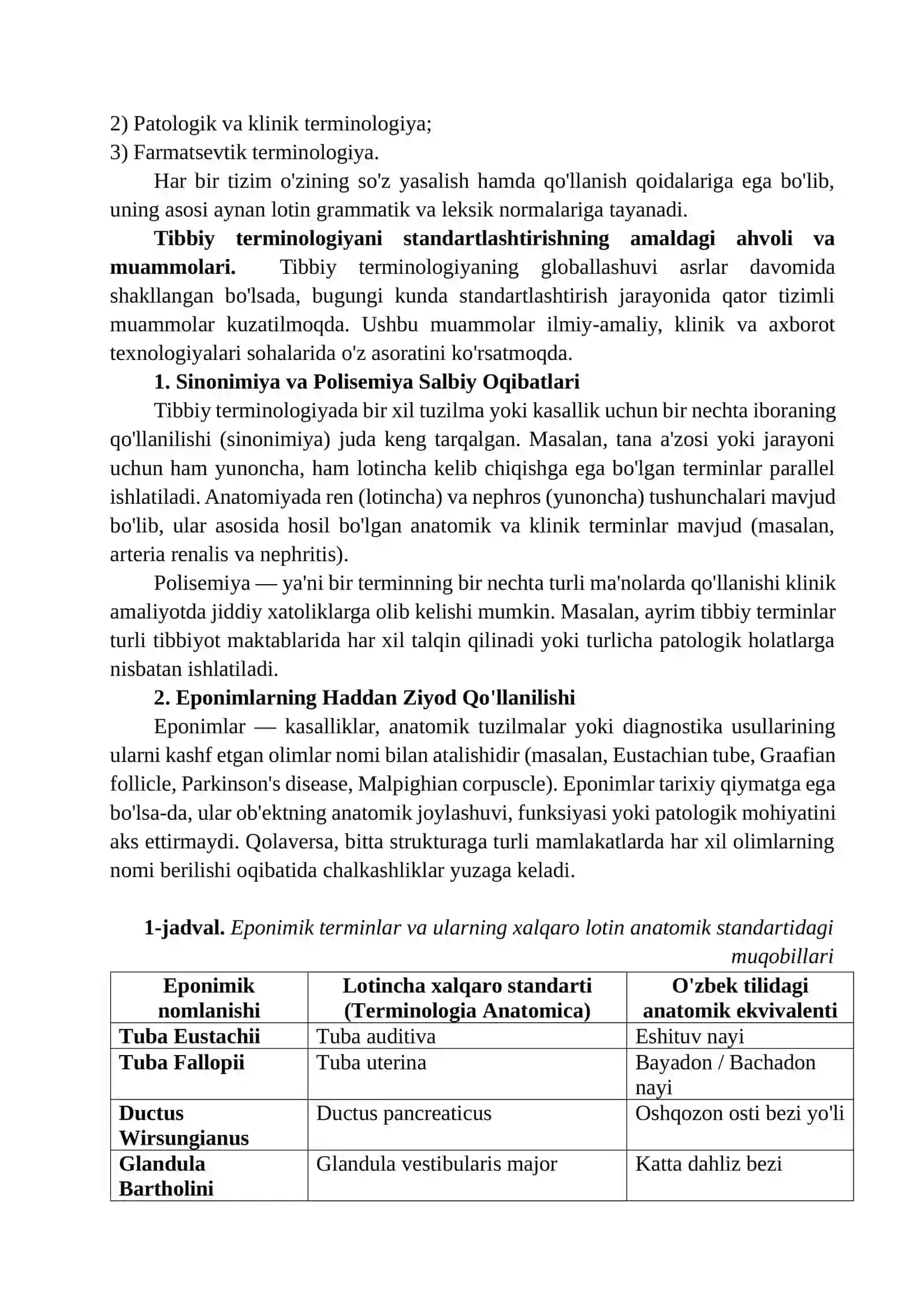 TIBBIY TERMINOLOGIYA STANDARTLASHUVI MUAMMOLARI VA YAGONA GLOBAL NOMENKLATURA YARATISH ISTIQBOLLARI 4