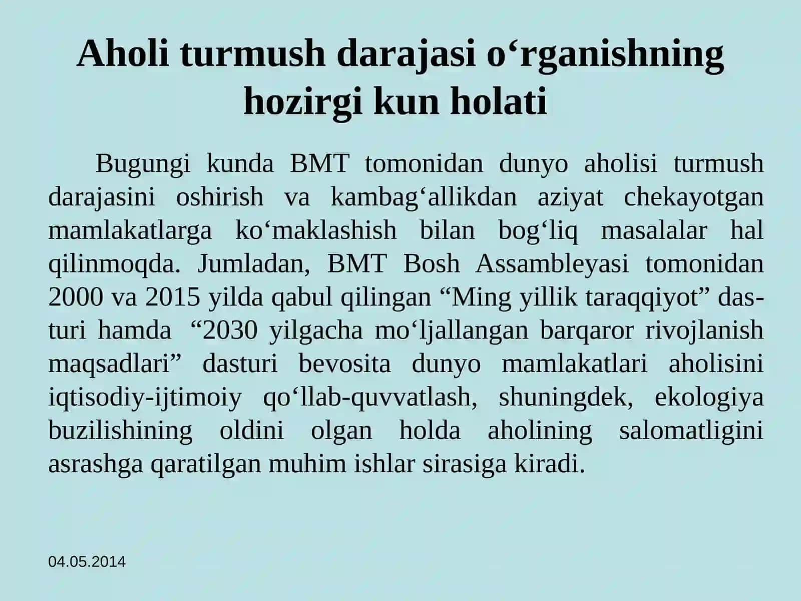 Turmush darajasi tushunchasi 4