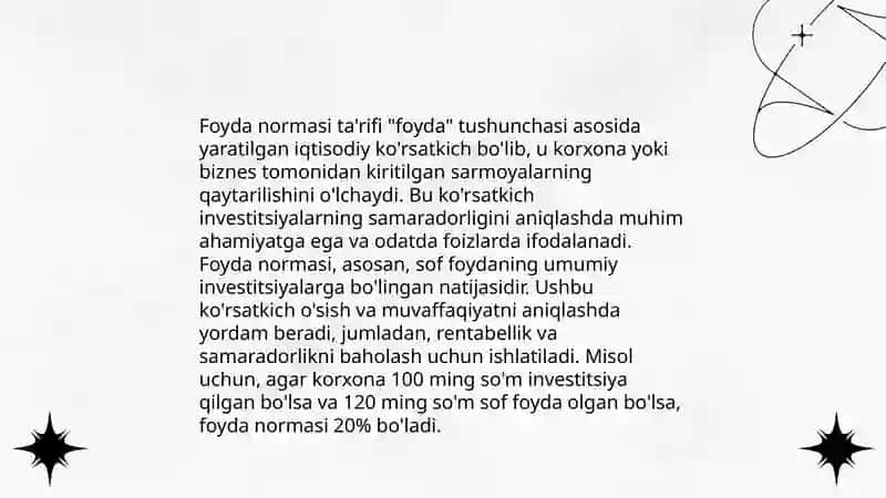 Foyda tushunchasi va foyda normasi 4