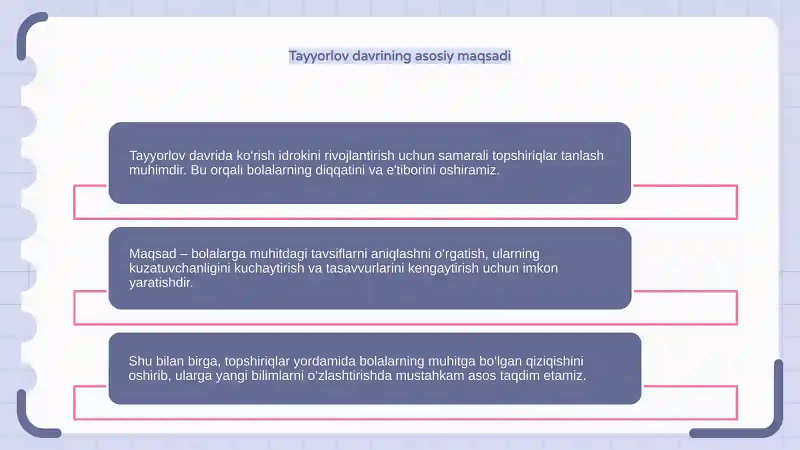 Savodga o‘rgatishga tayyorlov davrida ko‘rish idrokini rivojlantirish uchun topshiriqlar mazmuni 4