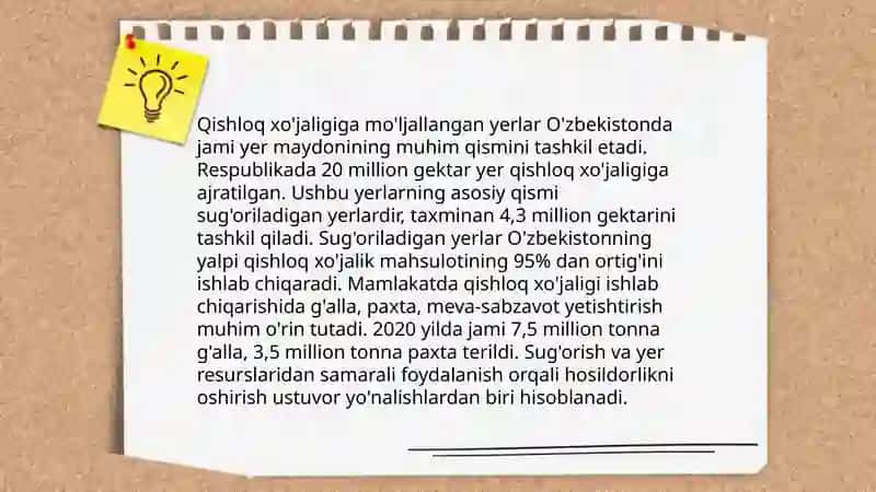 O'zbekiston Respublikasi yer fondi va toifalari 4