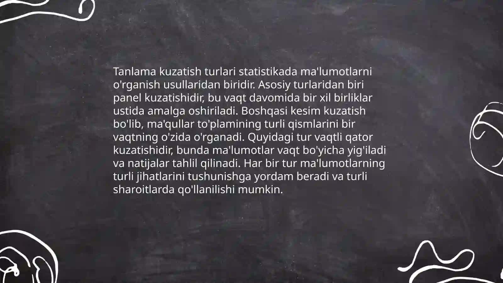 MT. Reprezentativ tanlama kuzatishtashkil qilish muammolari 4