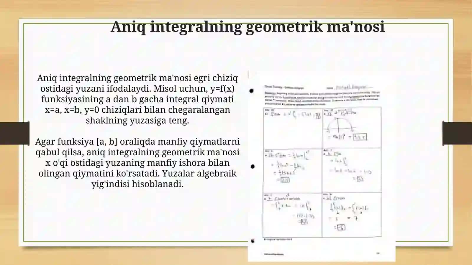 Aniq integral va uning xossalari 4
