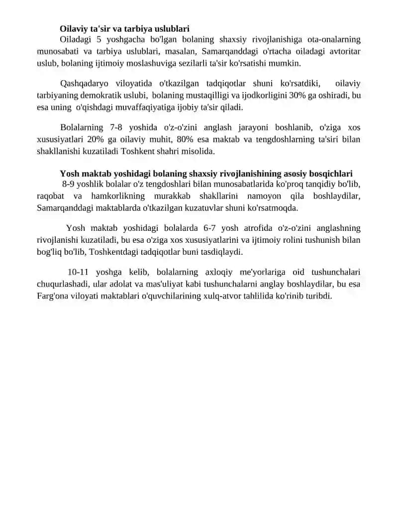 Kichik maktab yoshidagi bola shaxsining rivojlanish xususiyatlari 4