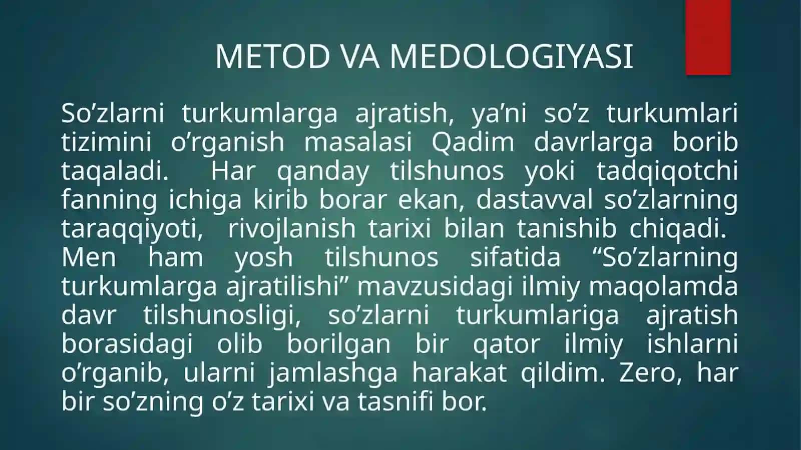 So'zlarni turkumlarga ajratish tamoyillari 4