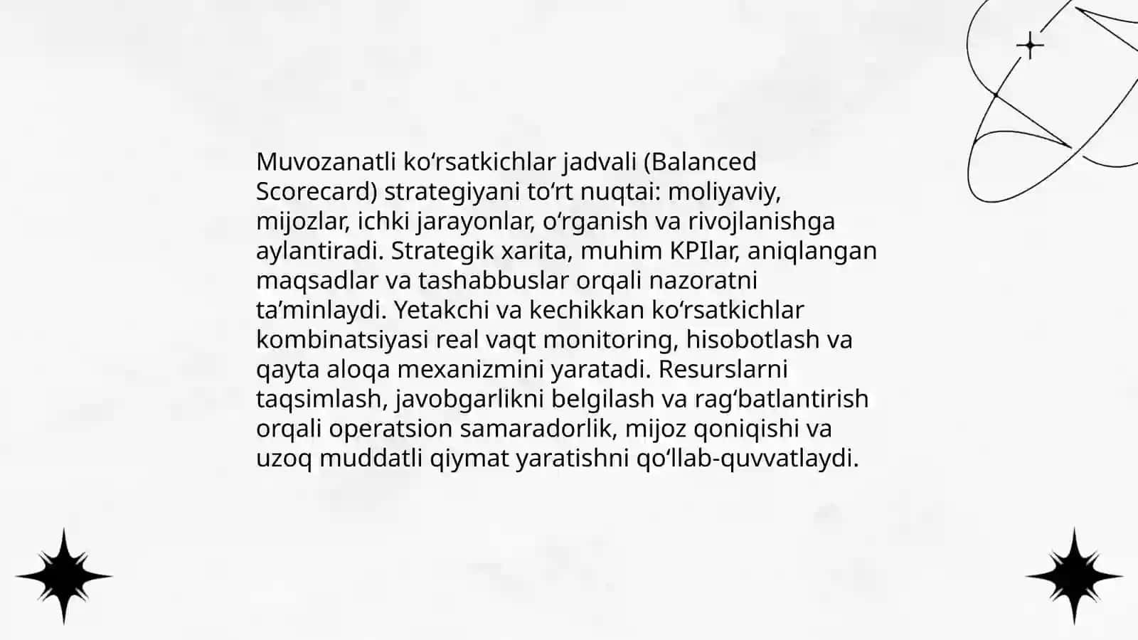 Samaradorlikni boshqarish va nazorat qilish orqali qiymat yaratish mexanizmlari 4