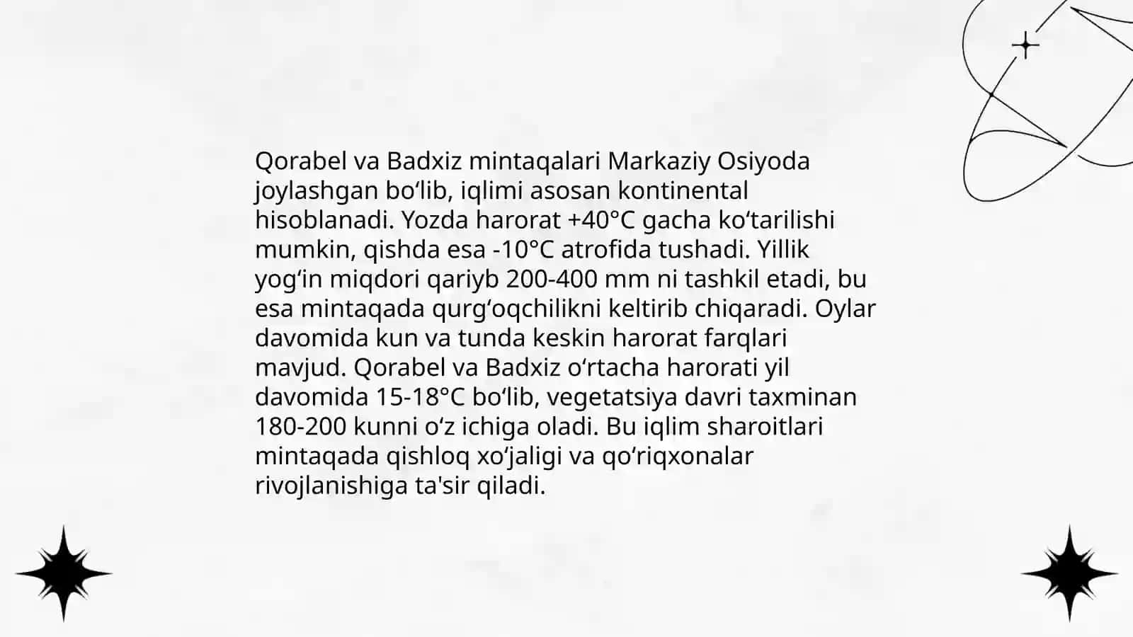 Qorabel-Badxiz okrugiga tabiiy geografik tavsif 4