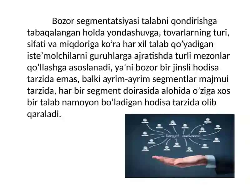 Bozorsegmentatsiyasivatovarnibozordapozitivlashtirish 4