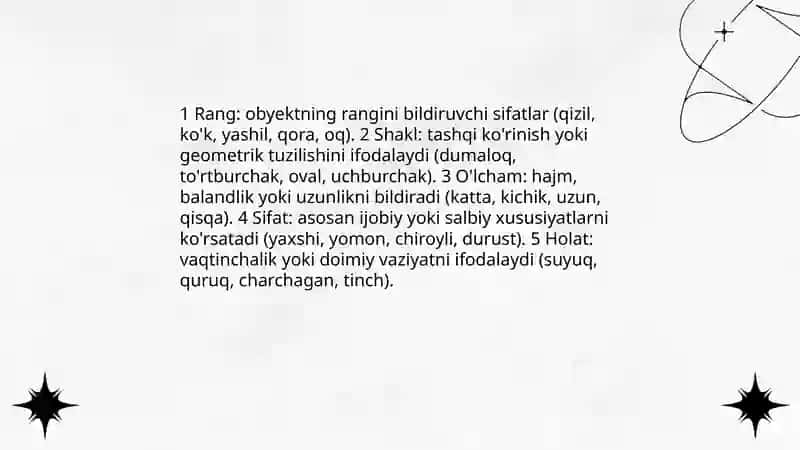 Sifat So'z turkumi Qilichbekova Mashhura 4