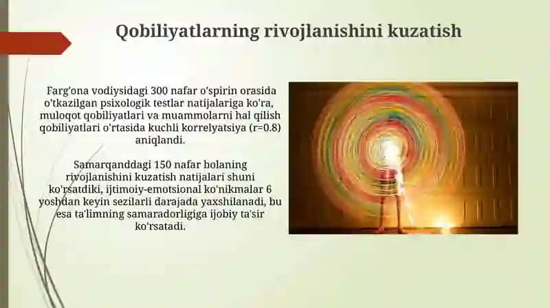 Hissiy sohada yuz bergan o'zgarishlarni aniqlash 4