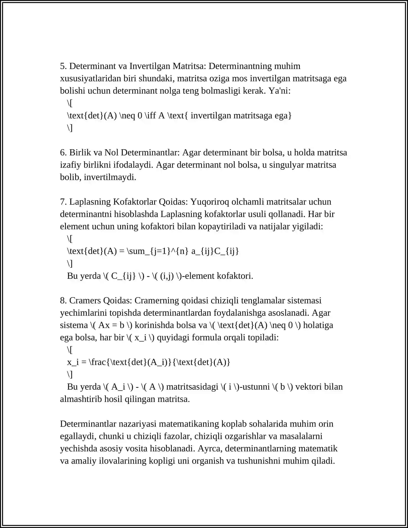 DETEMINANT 4
